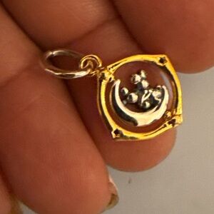 Pandora Gold and Silver Crescent Charm